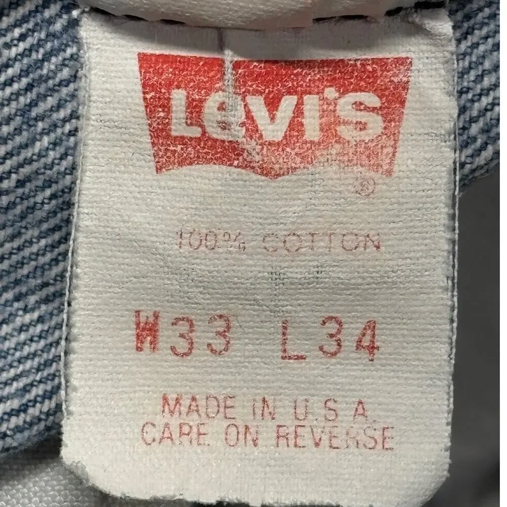 Vintage Levi's 501 Jeans 33x34 Men Straight Leg 501-0115 Made in USA 1991